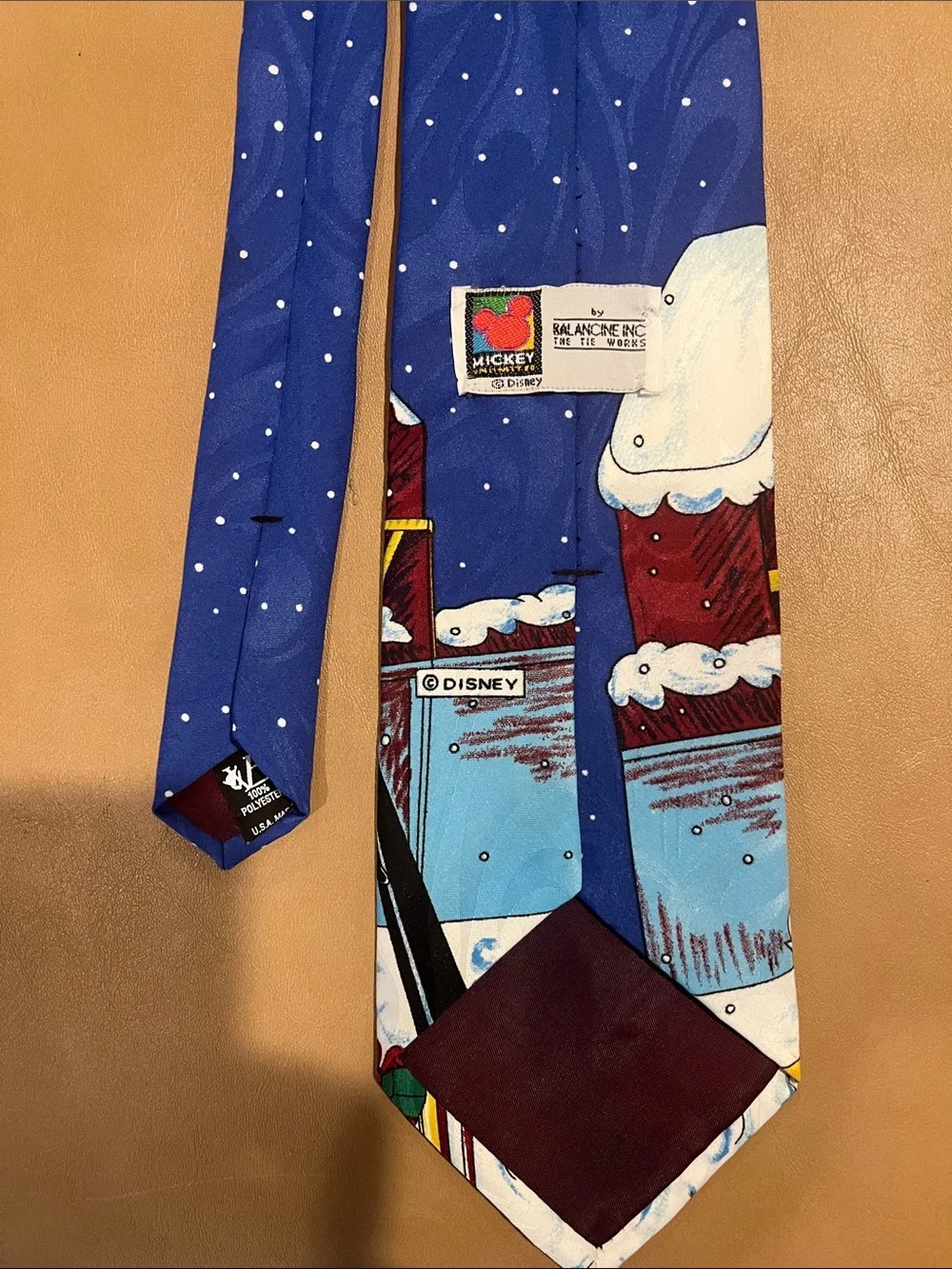 Disney Blue Holiday Kids Tie with Mickey, Donald & Pluto